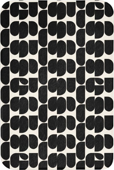 Badmat 60x90 cm - Antislip - Modern - Patroon - Zwart - Badmatten voor badkamer - Badkamermat - Douchemat - Badkamer mat