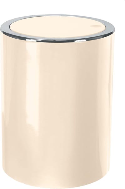 Ronde prullenbak met klep voor badkamer of toilet - 5 Liter