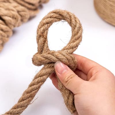 Gedekt Touw - Jute Hennep - Ambachten Decoratie - Natuurlijk Materiaal - 16MM 30 Meter - Natuurlijk