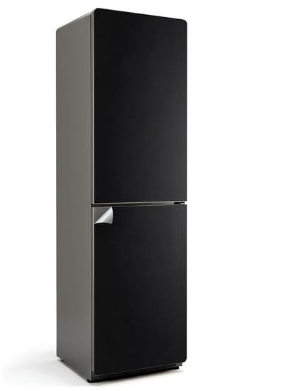 Wallfluent Koelkaststickers - Zwart Koelkast Folie - 60 cm x 205 cm - Zwart Koelkaststickers - Grote Koelkast Sticker - Koelkast Decoratie - Decoratieve Koelkaststicker - Koelkast Opknappen Sticker