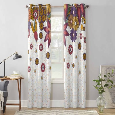 Boho Retro Bloemen Raamgordijnen voor Woonkamer Luxe Slaapkamer Gordijn Keuken Jaloezieën Draperieën Gordijnen 135W x 60H(cm) x1
