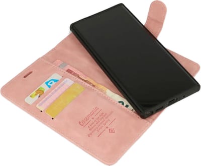 CaseMania Bookcase hoesje geschikt voor Samsung Galaxy S21 FE - Effen Lichtroze - Kunstleer - 2-in-1 Magnetisch Uitneembaar Design