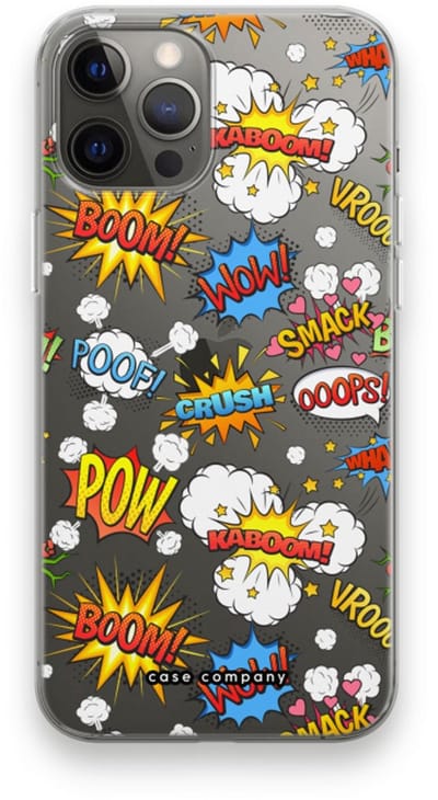 Case Company® - Hoesje geschikt voor iPhone 12 Pro Max hoesje - Pow Smack - Soft Cover Telefoonhoesje - Bescherming aan alle Kanten en Schermrand