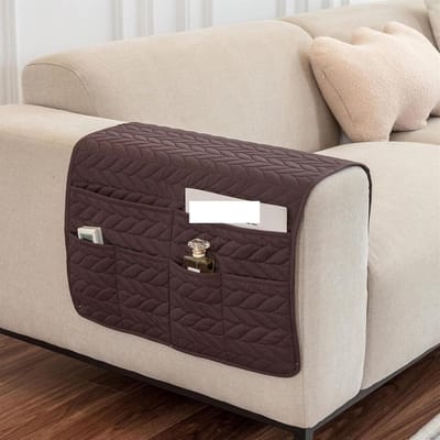 Bank Armleuning Tas - Stoel Opberger - Ontspannen Zitten - Veelzijdig Gebruik - 19.7x35 Inch - Bruin
