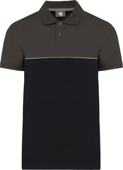 WK. Designed To Work Ecologische uniseks polo met korte mouwen in twee kleuren WK210 - Black / Dark Grey - L