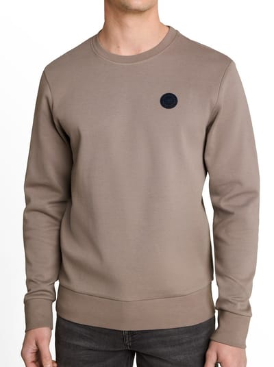 Tom Tailor - Sweater Ronde hals - Heren - XXL - Taupe - Katoen - 1051560