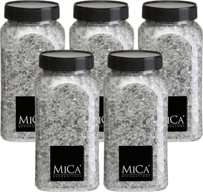 Mica Decorations decoratie stenen / granulaat - 5x - 650 ml - 1-2 mm - spiegel glas - siergrind