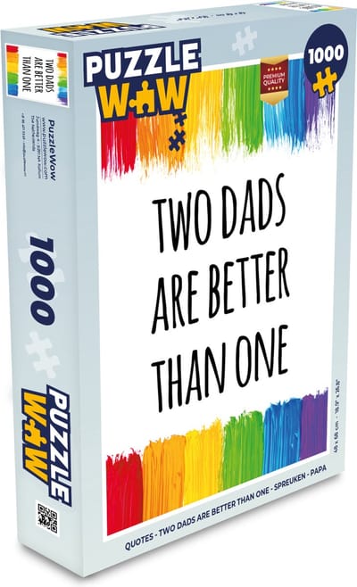 Puzzel Quotes - Two dads are better than one - Spreuken - Papa - Legpuzzel - Puzzel 1000 stukjes volwassenen - Vaderdag cadeautje - Cadeau voor vader en papa
