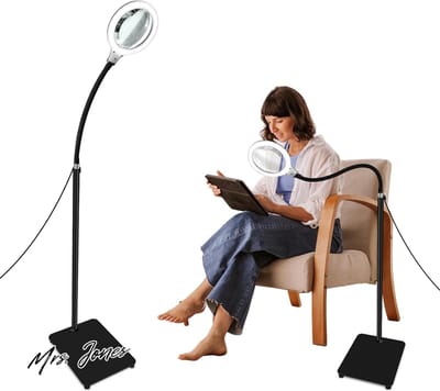 Mrs. Jones Vergrootglas met licht en standaard - flexibele zwanenhals dimbare vergrootglas - 54 stks LED-licht - senioren lezen ambachtelijke close work .