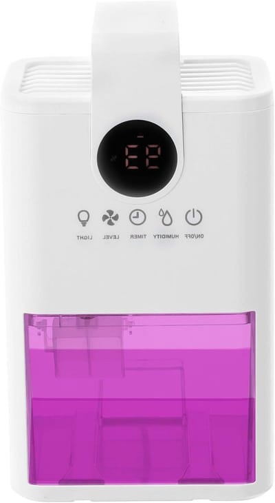 Luchtontvochtiger - Kleine ontvochtiger - Ruimte drogen - Led-display timer - 30 m² - Wit