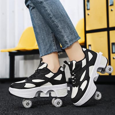 Nieuwe Wegloopschoenen, Studenten Rolschaatsen, Heren- en Dames Schaatsen Kunnen met één klik Krimpen, Volwassen Vierwiel Vliegwiel 29