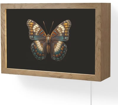 Wandlamp 30x20 cm - Oplaadbaar - Vlinder - Kleurrijk - mozaïekachtig - Wandlampen binnen woonkamer - Slaapkamer lamp met kabel - Decoratieve nachtlamp - Vloerlamp snoer