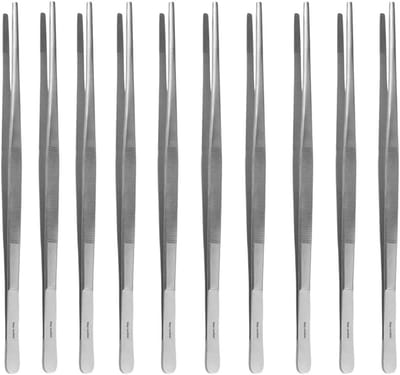 Technische Pincetten - Modelbouw Pincet - Precisie Werk - Roestvrij Staal - 30 cm - Zilverkleurig
