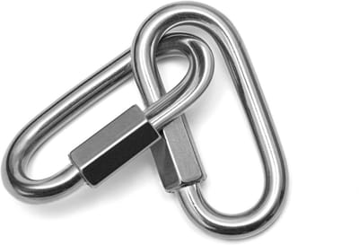 Stainless Steel Chain Link Carabiner 10mm | Screw Carabiner 1600kg Load Capacity | Versatile Outdoor and Indoor Use