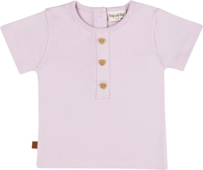 Frogs and Dogs - T-Shirt 1x1 Rib | Lavender Fog - Katoen - Maat 86