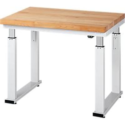 Werktafel serie adlatus 600, 1000 x 700 x 740-1140 mm, beuken massief blad