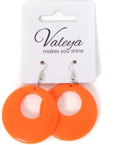 Oorbellen Rond - Oranje - Foute Party - Carnaval - One Size - Volwassenen