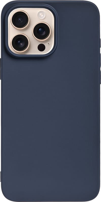 BMAX Siliconen hard case hoesje voor iPhone 16 Pro - Hardcover - Apple - Back cover - Backcover - Beschermhoesje - Telefoonhoesje - Hard case - Telefoonbescherming - Donkerblauw