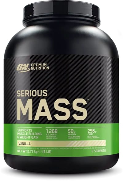 Optimum Nutrition Serious Mass - Vanilla - Mass Gainer - Weight Gainer - 2727 gram (8 servings)