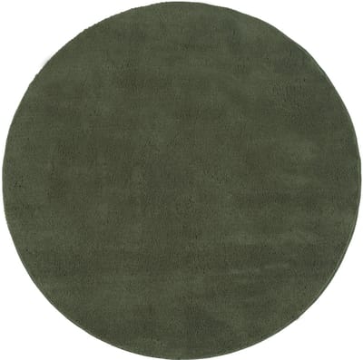 Mia’s Teppiche Taos – superzacht kortflor vloerkleed met antislip rug, wasbaar, donkergroen, 120 cm rond