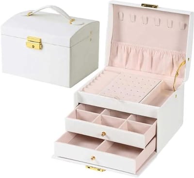 Sieradendoos met lades - Opbergdoos Juwelen - Sieraden Organiseren - Met handige lades - Eén maat - Wit