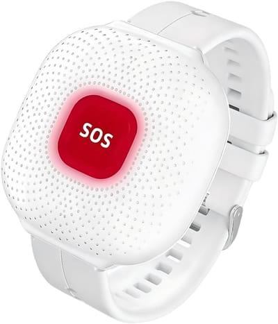 Noodknop Senioren - Alarm Armband - Hulp Aanvragen - Draadloos Systeem - 4.6x3x12.6cm - Wit