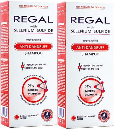 Regal Anti Roos Selenium Sulfide Shampoo Voordeelverpakking 2 Stuks – Normaal & Droog Haar – met Cafeïne & Niacinamide – 2 x 200ml
