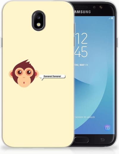 TPU Hoesje voor Samsung Galaxy J7 2017 | J7 Pro Telefoonhoesje met Naam Monkey