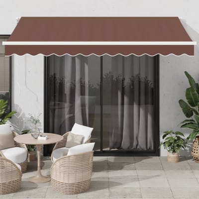 vidaXL - Luifel - automatisch - uittrekbaar - 350x250 - cm - bruin