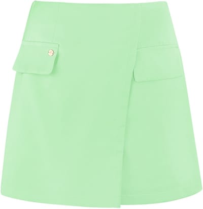 Sportieve Minirok met Asymmetrische Wrap-Constructie - Groen - Maat M