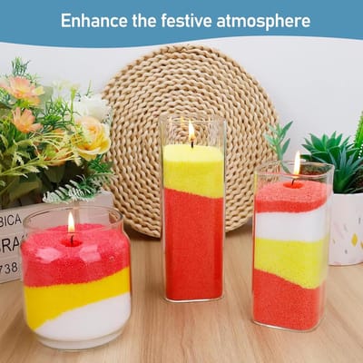 SUMCNU 10 Colors Wax Sand for Candles Wax for Candles in the Sand, 500g, Reusable, Suitable for Reading Appointments, Parties, Hydrotherapy, Shower with 20 Roots Wicks and 4 Pieces Spoons