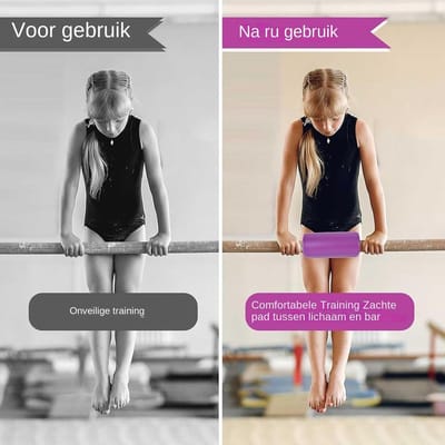 Gymnastiekstaafmat - Dansstangkussen Balletstang - Veilig Trainen - Antislip Bescherming - 120x15 cm - Paars