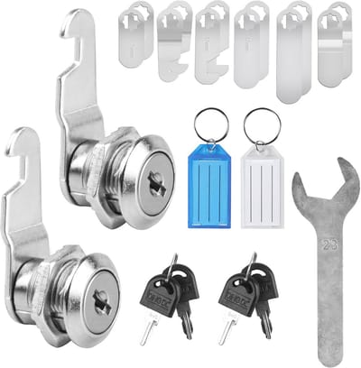 SnelShoppen - 2 Stuks Brievenbus Lockset met 6 Verschillende Sleutels, 16 mm Universele Meubel Slot van Roestvrij Staal, Waterdicht en Duurzaam voor K