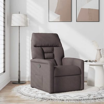 vidaXL - Fauteuil - verstelbaar - stof - donkerbruin