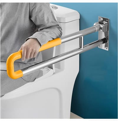 Toiletbeugel - Veiligheidshandvat - Badkamer Veiligheid - Opvouwbaar Ontwerp - 60 of 70 cm - Geel of Wit