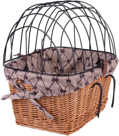 DailySupplies® Luxe Fietsmand - Fietsmand Hond Voorop - Fietstas - 40x20cm - natuurlijk beige