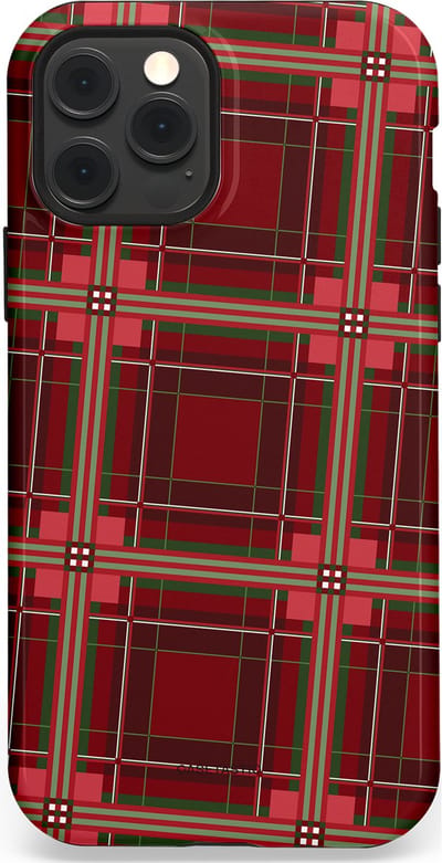 Casetastic Hoesje Geschikt voor Apple iPhone 12/12 Pro Magsafe - Stijlvolle Beschermende Duo-layer Case - Schots Ruit Rood - Tartan Royal Stewart Plaid