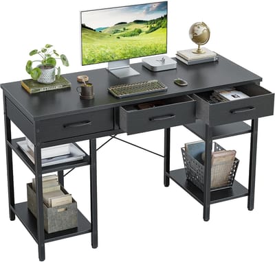 Bureau met Ladeblok en Planken (120x50cm) - Stijlvol Thuiswerkplek of Gaming Hoek