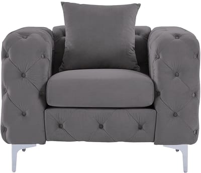 Vente-unique Chesterfield-fauteuil van antracietgrijs velours EDWINA