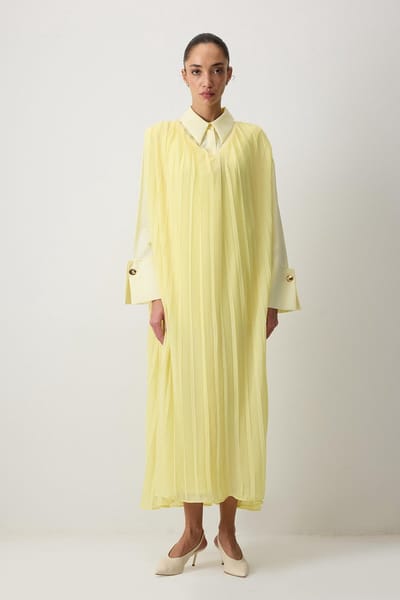 Touché Privé - Geplooide chiffon overgooier - Geel - Dames