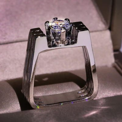 14k Wit Goud Met Stempel Ring Voor Vrouwen Mannen Unisex 100% Echte Natuurlijke Diamanten Sieraden Luxe Pave Setting 14 K Gouden Ringen Anels 8 wit