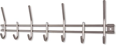 Wandkapstok – Edelstaaloptiek – 11 haken – 54x5x16 cm – Gemonteerd geleverd – Strak en duurzaam design