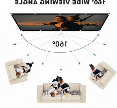 Beamer Canvas 120 Inch - Eenvoudig Ophangen 16:9 4K HD Projector, Draagbaar en Vouwbaar, Dubbelzijdige Projectie voor Buiten, Kamperen en Thuisbioscoop