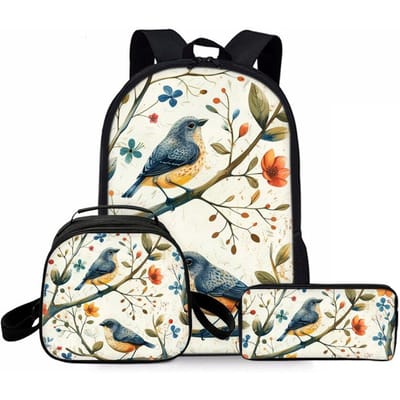 Vogel Drie Delige Set Rugzakken voor Jongens/Meisjes Beste Cadeaus 2D Cartoon Waterdichte Modieuze Schooltas voor Kinderen