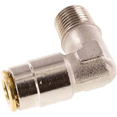 6mm x M 10 x 1 (conical) 90 graden L-verbinding Messing Insteekfitting Buitendraad Hoge Druk NBR [2 Stuks]