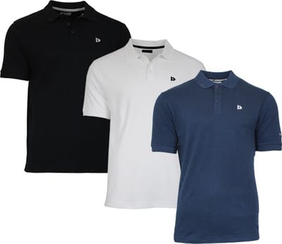 3-Pack Donnay - Polo (Noah) - Sportpolo - Heren - Black/White/Navy (266) - maat M