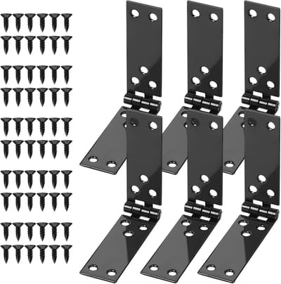 Set van 6 Ladescharnieren voor Houten Deuren, Vouwscharnieren en Kastscharnieren (150 x 25 mm) - Ideaal voor Meubels en Dozen