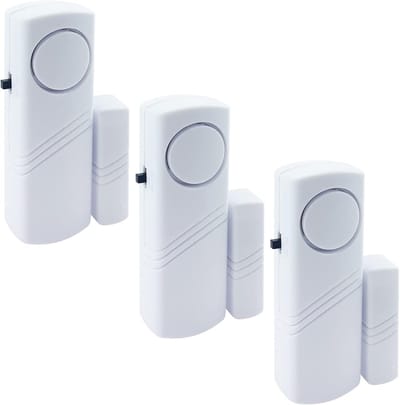 Alarm - 3stuks - Alarmsystemen - Professioneel deur/raam alarm - Security Siren - Draadloos anti-inbraakalarm - Inbraak in huis - Magnetisch bediend - Bewegingssensor - Raam/deursensoren - Praktisch - wit - 120 dB