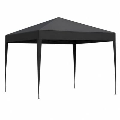 DIMICO - Partytent 3x3 - Pop Up Tuin Tent - Tuinpaviljoen - Feesttent - Waterdicht UV50+ - Zwart - 3 Standen - Opvouwbaar