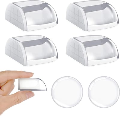 Transparante Zelfklevende Vloerdeurstopper Set van 6, Halve Cirkel Vormige Buffers voor Bescherming van Muren en Deuren in Badkamer en Slaapkamer